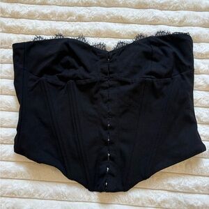 WHITE FOX Black Lace-Trim Bustier Corset Top